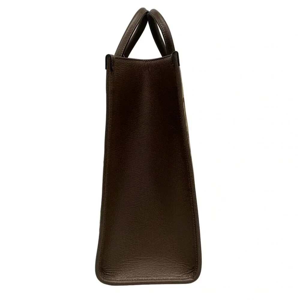 GUCCI JumboGG Tote Bag Beige Dark Brown Jacquard Leather Jumbo GG Canvas - Picture 3 of 15